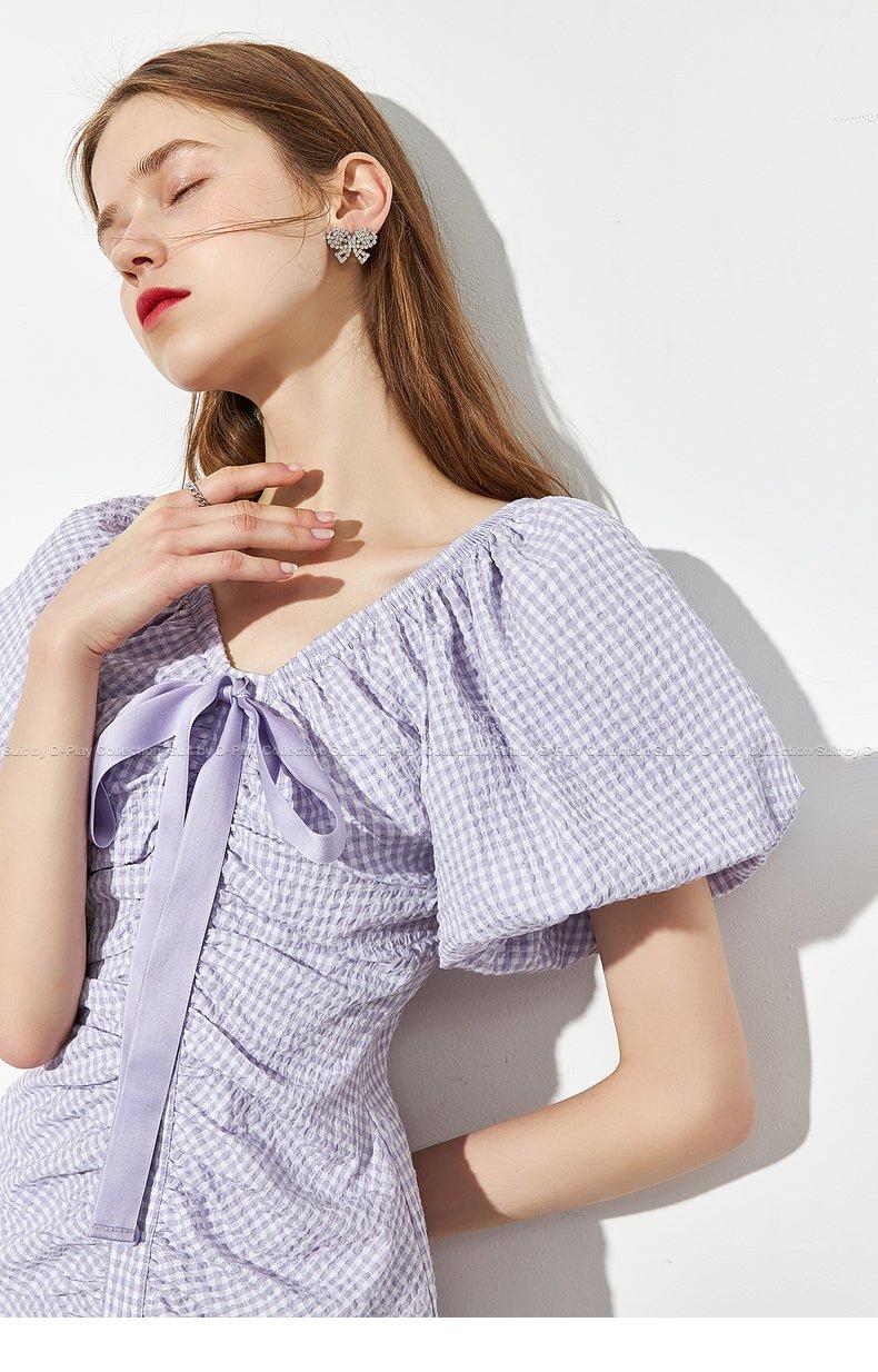 h&m purple puff sleeve dress H&M Trend Conscious Maxi Lyocell Purple Lilac Puff Sleeve DRESS sz L