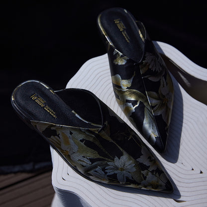 Retro Muller shoes slip sheepskin slippers leather shoes- Jan