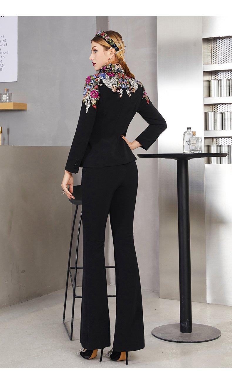 Handmade Colorful Beads Slim Fashion Suit- Krisa
