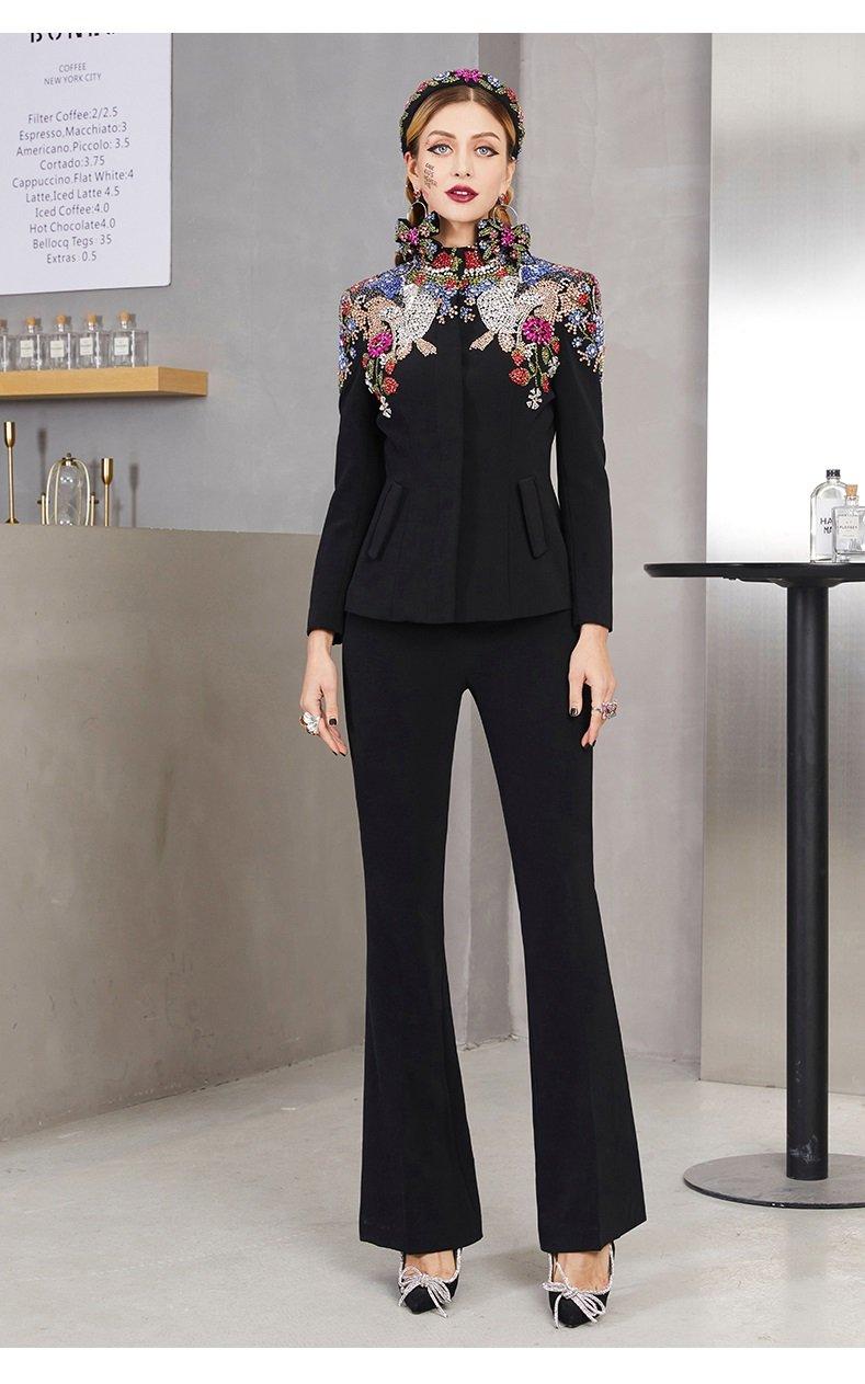 Handmade Colorful Beads Slim Fashion Suit- Krisa