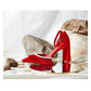 B-FEI designer red wedding tassel pearl bridal high heel shoes- Asiana