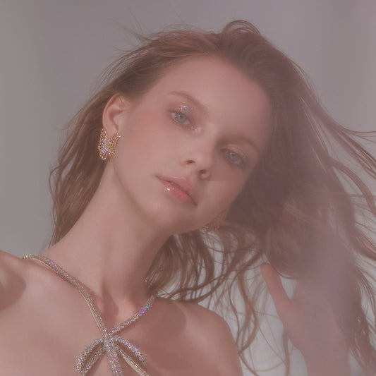 Wardrobes by Chen Luxury Yellow Butterfly Shaped Diamond Earrings- Lance