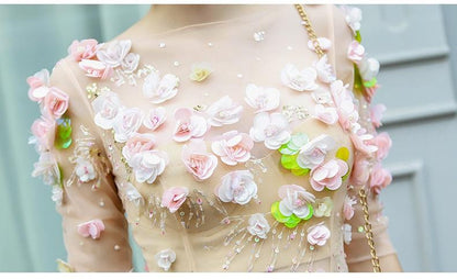 Sequin embellished fairy dress designer sexy mesh openwork wedding evening -Anselem