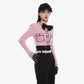 FAME Three-Dimensional Rose Bow Embellishment Woolen pink Top - Adilin