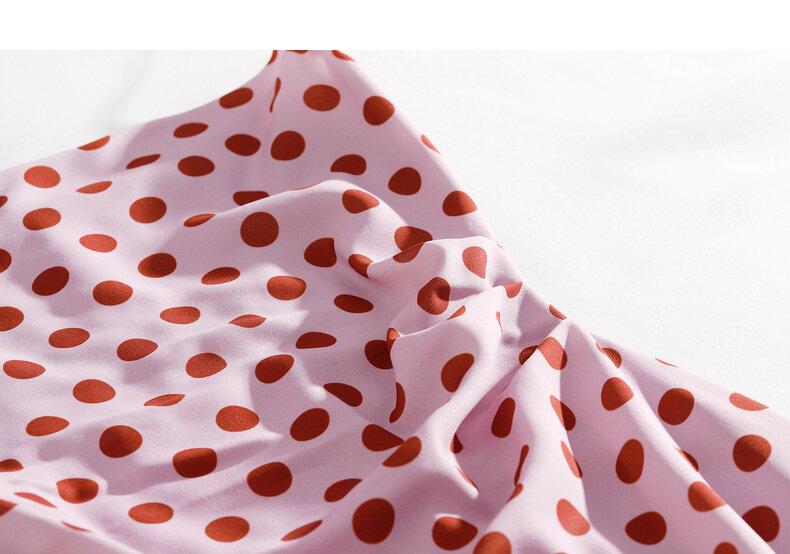 Summer New Pink red Retro Polka Dot Sexy Split Sling Dress - Monroe