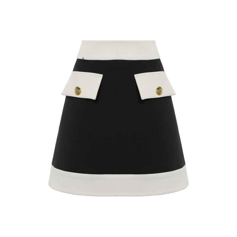 Fall Autumn black and white cropped skirt - inin