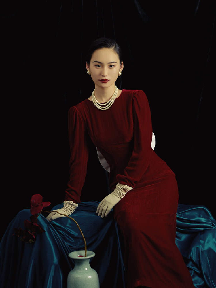 toast silk velvet dress Toast Silk Velvet Wrap Midi Dress, Spruce