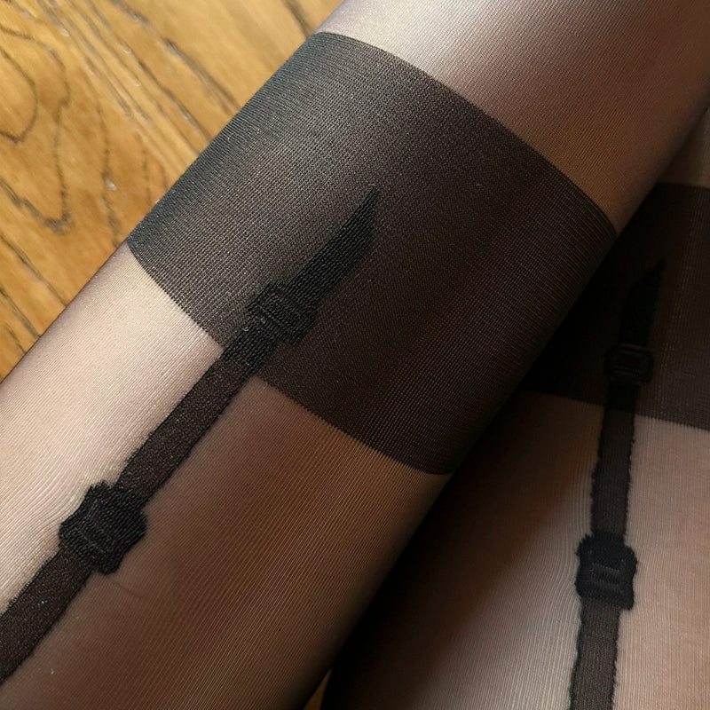 Le Palais Vintage High End Sexy Fake Garter Transparent Skin Open Pantyhose-Gracia