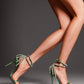 Black Open-toe stiletto sandals rhinestones high heel stiletto sandals - Sima