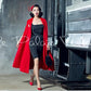 Le Palais vintage Elegant Limited big red cashmere loose coat- Quita
