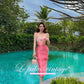 Sexy pink spaghetti strap backless retro vintage dress- Elisa