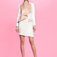 Designer women's spring and summer white pink coat dress- Bridget