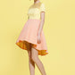 Irregular high low color block spliced dress- Erin