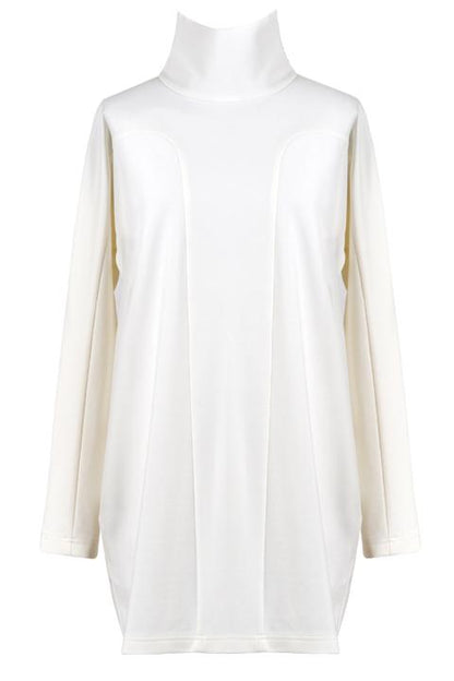 High-necked white dress shirt- Maria