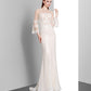 High end long textured white tuxedo high-end evening wedding dress - Naki