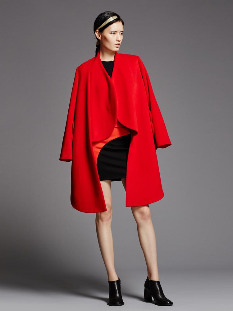 Red and black stretch skirt- Saya