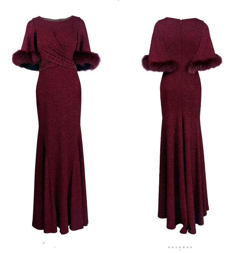 Winter banquet elegant fishtail dress long female high-end dress- Fine
