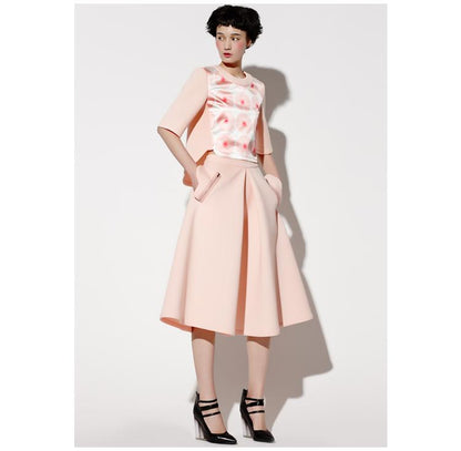 Independent designer Pastel pink and black layer skirt- Dalia