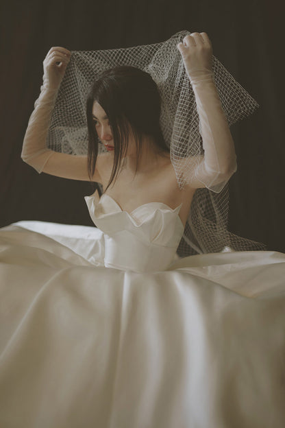 Early Spring 2023 Original New Retro Mori Bridal Wedding Veil Short Headwear-  Bai