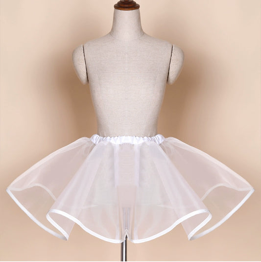 Le Palais Vintage Elegant White Transparent Short Dinner Skirt-Grace
