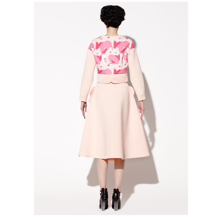 Independent designer Pastel pink and black layer skirt- Dalia