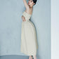 Cream strapless Midi Dress-Iris