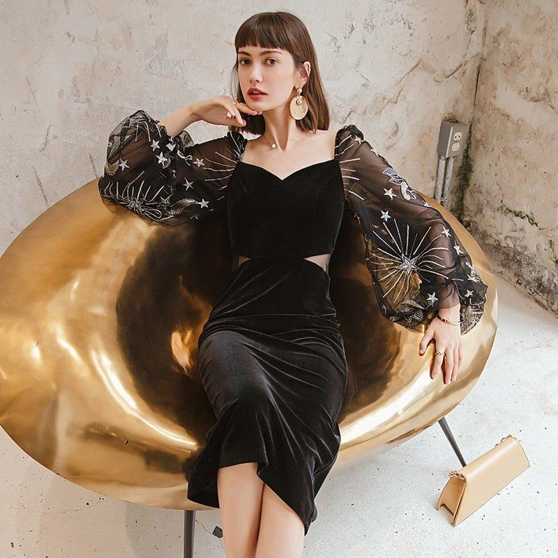womens velvet party dress Amazon.com: Velvet Dress for Women Vintage 2023 Fall Winter Christmas Cocktail Party Dress Wrap V Neck Long Sleeves Maxi Dress Black : Clothing, Shoes & Jewelry