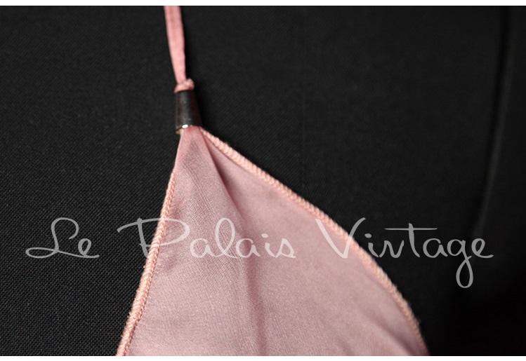 Vintage retro pinup 1950 Pink wrap around cover Maxi dress night gown- Goli