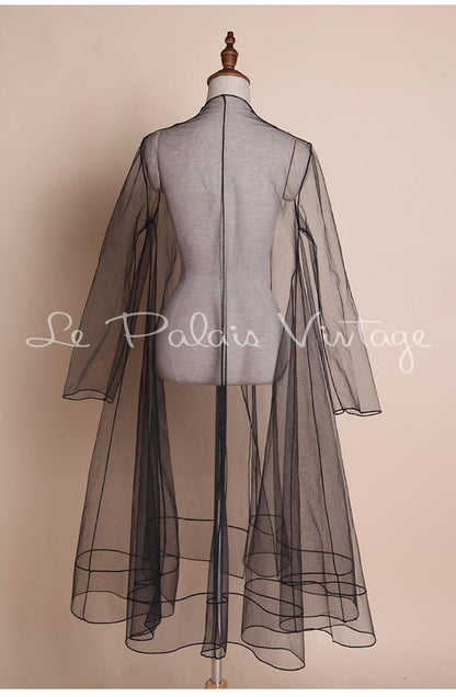 Vintage retro pinup 1950 transparent jacket cover dress night gown- Sal