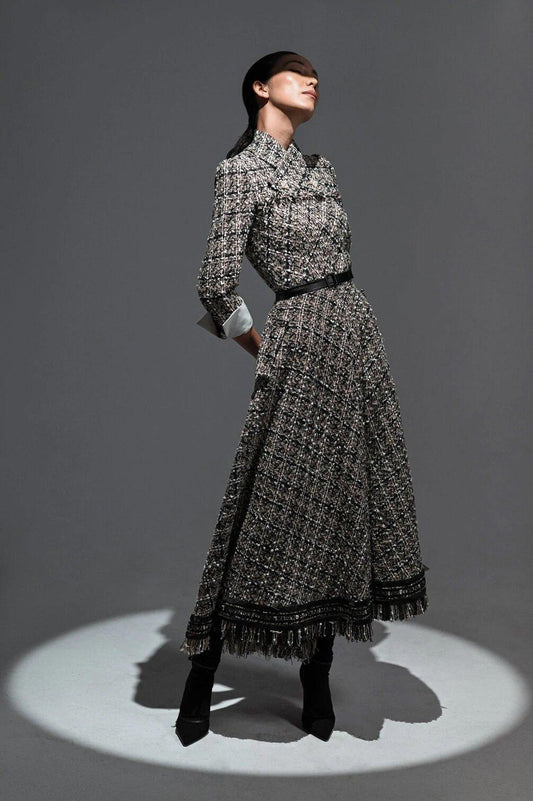 Designer Midi Tweed Dress- Larra