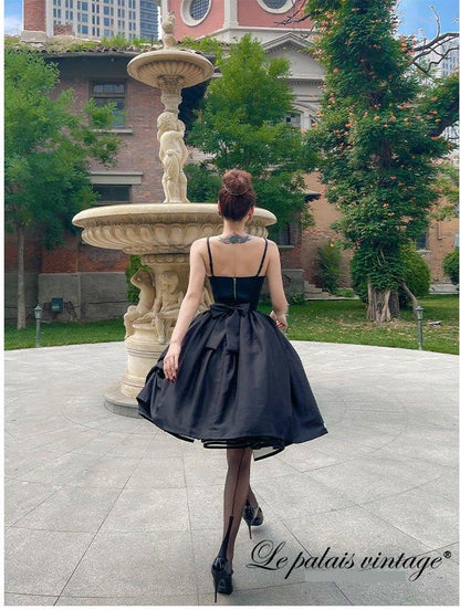 Elegant retro lace fishbone bustier black corset- Fances