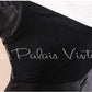 Vintage Retro One shoulder sheer sleeve pinup bustier satin slit lbd black cocktail dress- Bri
